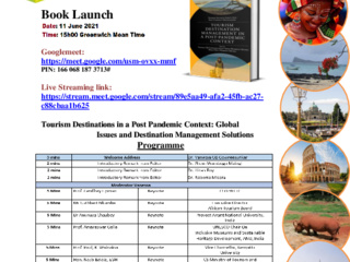 Invitation book launch: Tourism Destinations in a Post Pandemic Context