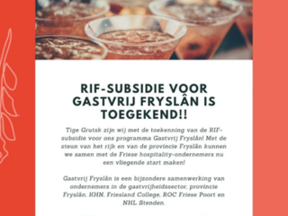 the RIF Program Gastvrij Fyslân (Regional Investment Fund Program Hospitality Friesland)